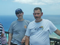 John & Joe on top of Diamond Head
Joe attempting to explain the workings of an old digital camera.